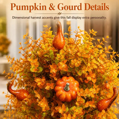 💥Limited Stock 49% OFF-🍂Artificial Fall Pumpkin Tree Stakes– 🧡Full, Lush & Fade-Resistant