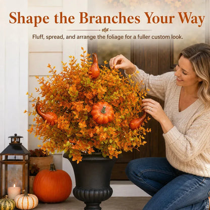 💥Limited Stock 49% OFF-🍂Artificial Fall Pumpkin Tree Stakes– 🧡Full, Lush & Fade-Resistant