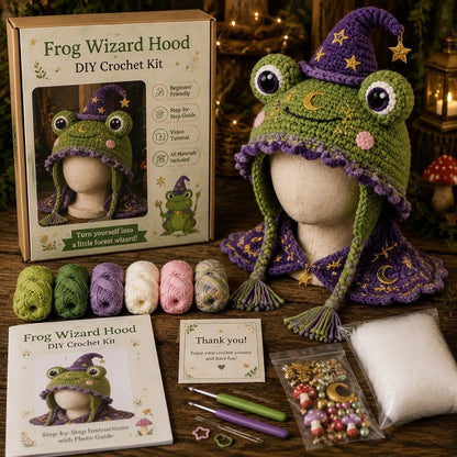 🔥LAST DAY 50% OFF - 🧵Fantasy Hood Hat DIY Crochet Kit – Create Your Own Magical Wearable Character Hat🎁Beginner Friendly