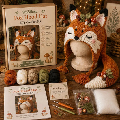 🔥LAST DAY 50% OFF - 🧵Fantasy Hood Hat DIY Crochet Kit – Create Your Own Magical Wearable Character Hat🎁Beginner Friendly