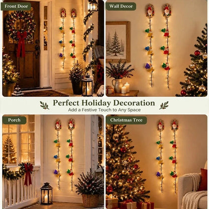 🎄✨Handmade Climbing Gnome Christmas StringLights, Indoor OutdoorWall Hanging Holiday Decor