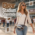 Clear Football Shaped Crossbody Bag, Transparent PVC Stadium Approved Game Day Bag 🏈
