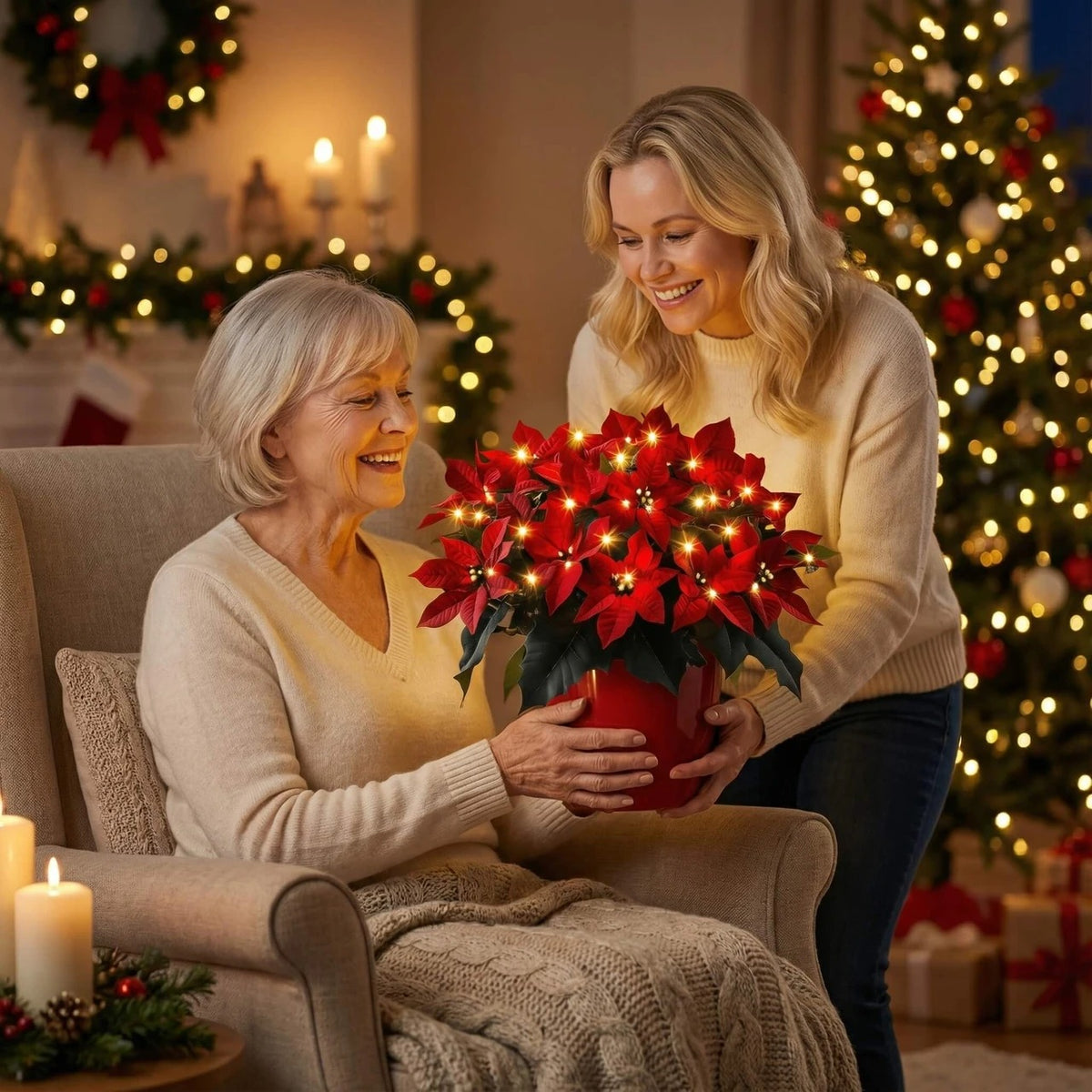 🎄✨Radiant Ruby Poinsettia