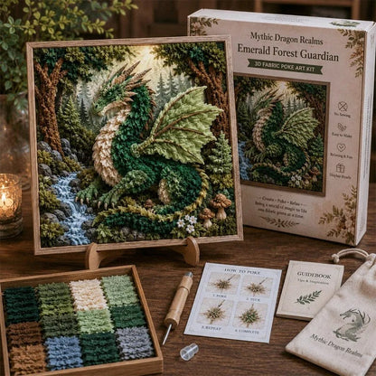 🎁Last Day 49% OFF🐉 Mythic Dragon Realms 3D Fabric Poke Art Kit