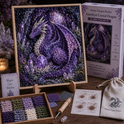 🎁Last Day 49% OFF🐉 Mythic Dragon Realms 3D Fabric Poke Art Kit