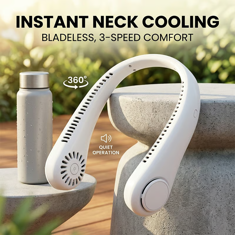🔥LAST DAY 50% OFF -360° Bladeless Wearable Neck Fan Portable Quiet Air Cooler