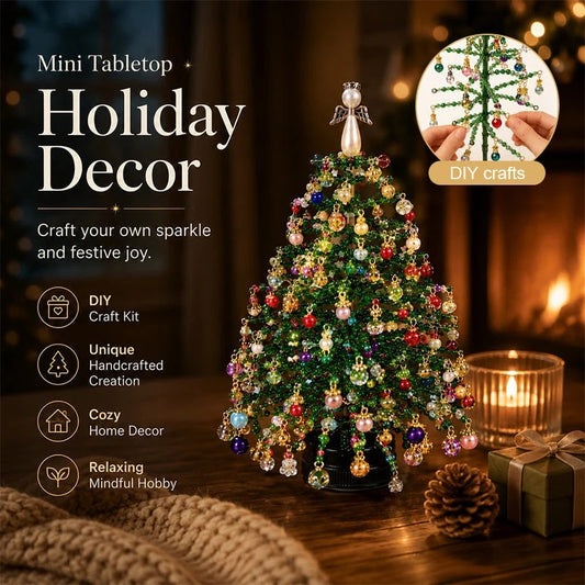 🎄✨Handmade Elegant Beaded Mini Christmas Tree | Collectible Premium Holiday Decor Kit