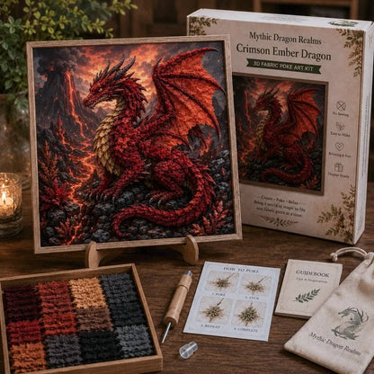 🎁Last Day 49% OFF🐉 Mythic Dragon Realms 3D Fabric Poke Art Kit