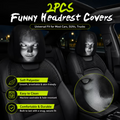 🔥HOT SALE 55% OFF😆 Funny Cartoon Car Headrest Covers – 2PCS Universal Fit 🚗