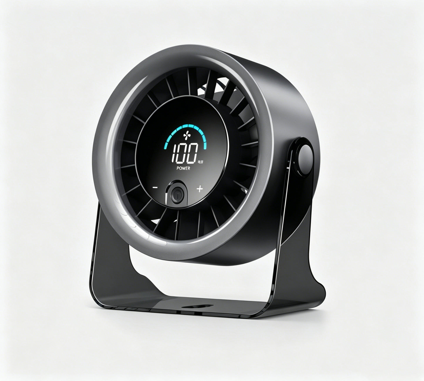 100-Speed Rechargeable Desktop Turbo Fan | Quiet Portable Digital Display Table Cooling Fan for Office & Travel