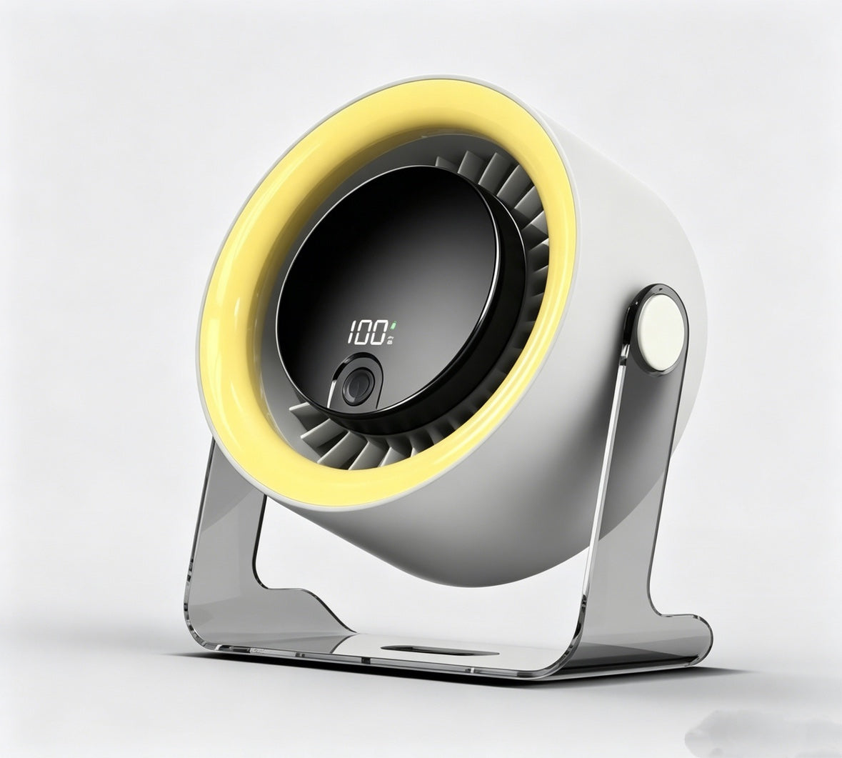 100-Speed Rechargeable Desktop Turbo Fan | Quiet Portable Digital Display Table Cooling Fan for Office & Travel