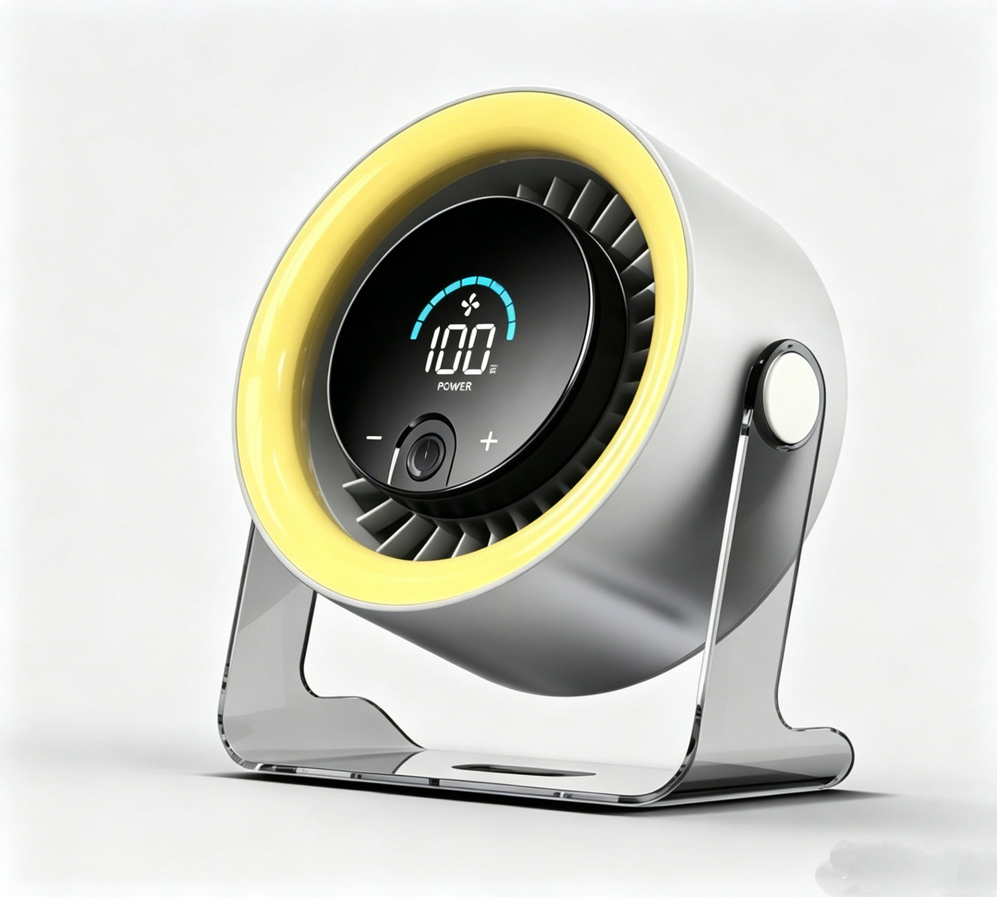 100-Speed Rechargeable Desktop Turbo Fan | Quiet Portable Digital Display Table Cooling Fan for Office & Travel