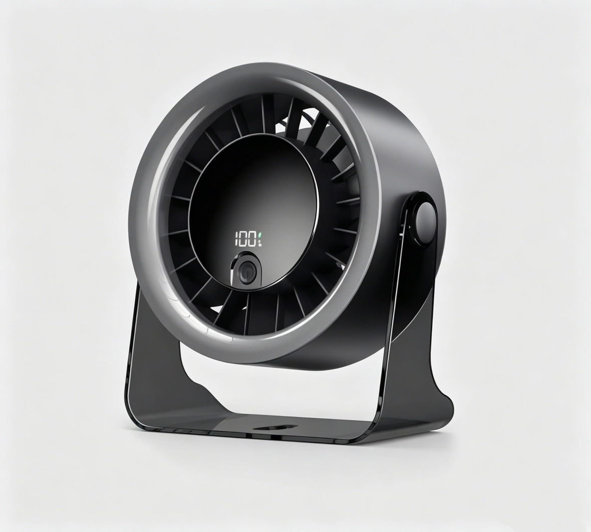 100-Speed Rechargeable Desktop Turbo Fan | Quiet Portable Digital Display Table Cooling Fan for Office & Travel
