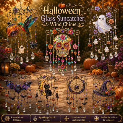💥LAST DAY SALE 💥🔥 Halloween Glass Suncatcher Wind Chime