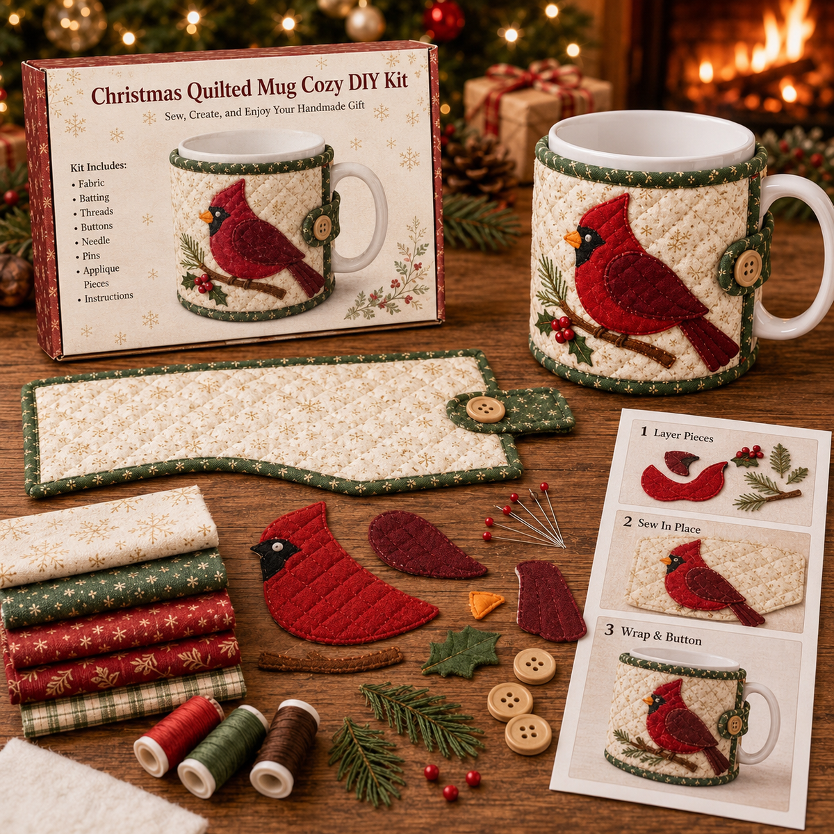 🎄 DIY Christmas Mug Cozy Sewing & Craft Kit
