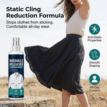 🔥Instant Wrinkle Release Travel Spray Static Free No Iron Fabric Refresher