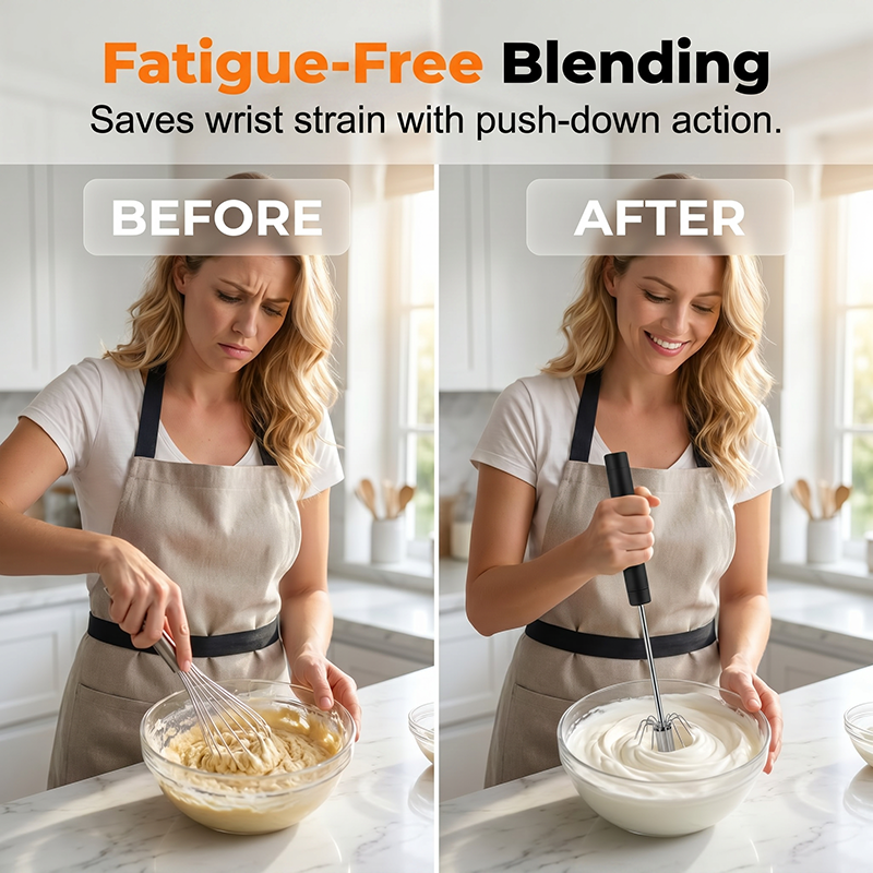 🔥 Versatile Stainless Steel Egg Beater (hands-free, easy to use)