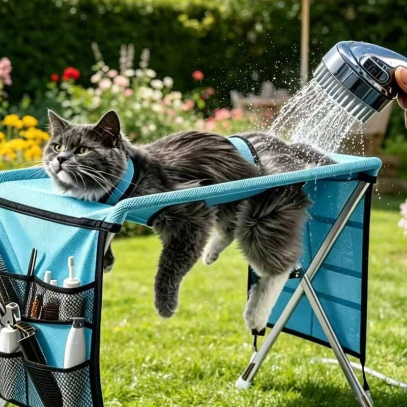 ⏰🔥LIMITED TIME 50% OFF!🔥50K+ SOLD! 2-in-1 Foldable Pet Grooming Bed🐱🐶🛋️