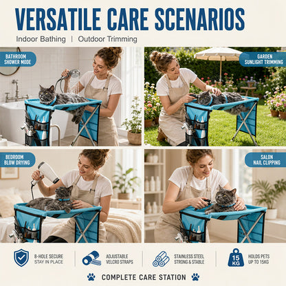 ⏰🔥LIMITED TIME 50% OFF!🔥50K+ SOLD! 2-in-1 Foldable Pet Grooming Bed🐱🐶🛋️