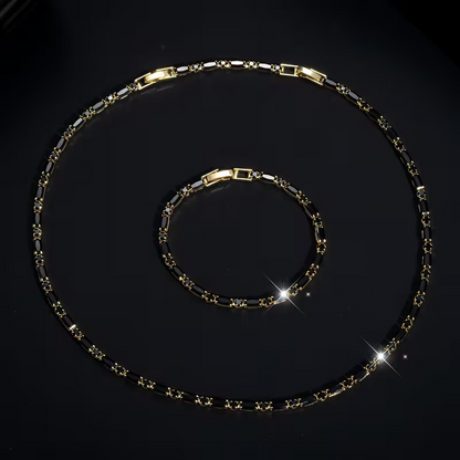 ✨ Sparkling Jewelry Set for Men – Statement Cubic Zircon Necklace & Bracelet Set – Refined Street Luxe Style ✨