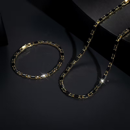 ✨ Sparkling Jewelry Set for Men – Statement Cubic Zircon Necklace & Bracelet Set – Refined Street Luxe Style ✨