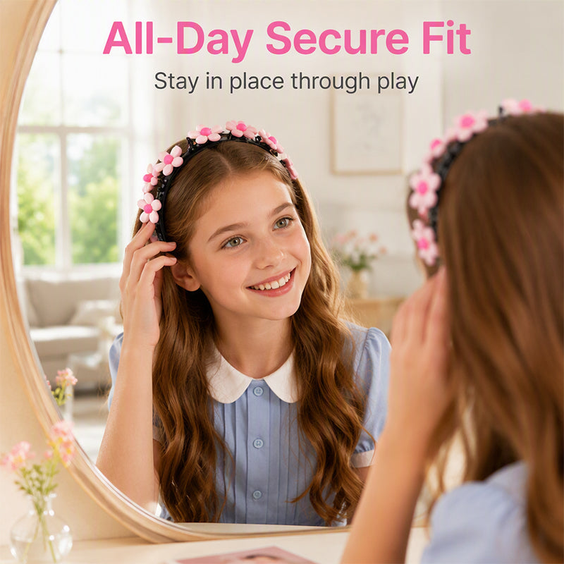 ✨ Cartoon Braiding Headband — Integrated Mini Clips, Instant Braids for Girls