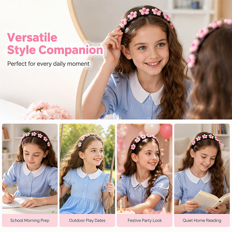 ✨ Cartoon Braiding Headband — Integrated Mini Clips, Instant Braids for Girls
