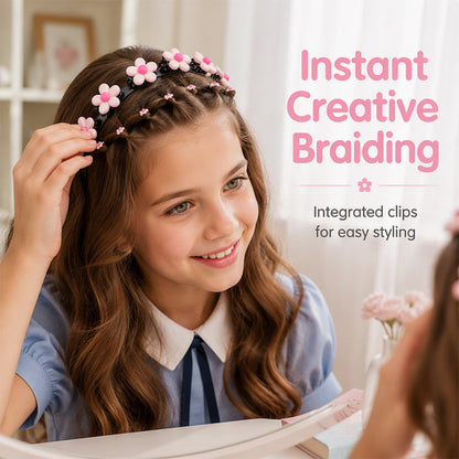 ✨ Cartoon Braiding Headband — Integrated Mini Clips, Instant Braids for Girls