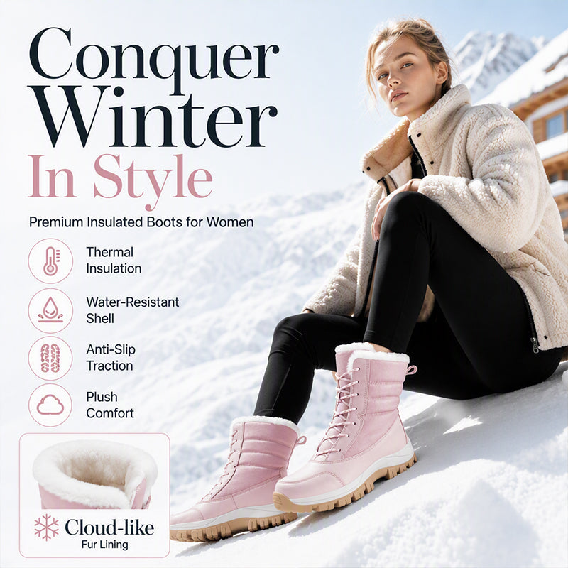 🥾Women's Waterproof Plush-Lined Mid-Calf Snow Boots🔥