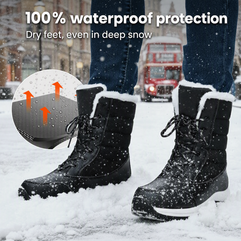 🥾Women's Waterproof Plush-Lined Mid-Calf Snow Boots🔥