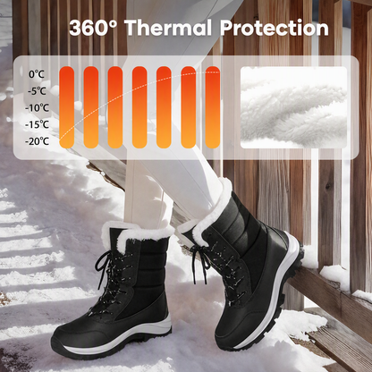 🥾Women's Waterproof Plush-Lined Mid-Calf Snow Boots🔥