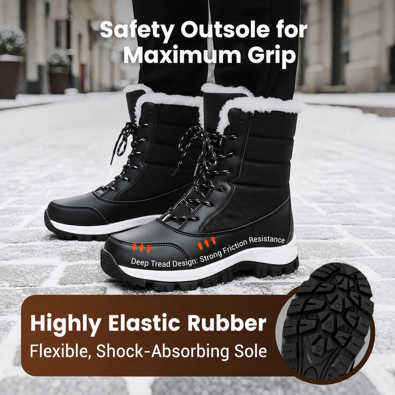 🥾Women's Waterproof Plush-Lined Mid-Calf Snow Boots🔥