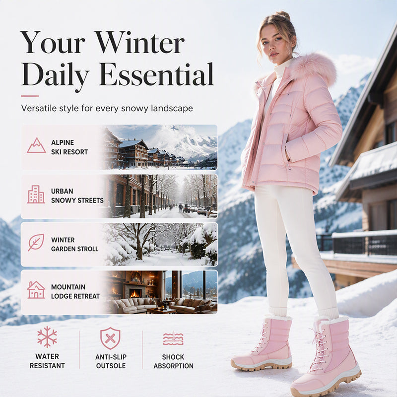 🥾Women's Waterproof Plush-Lined Mid-Calf Snow Boots🔥