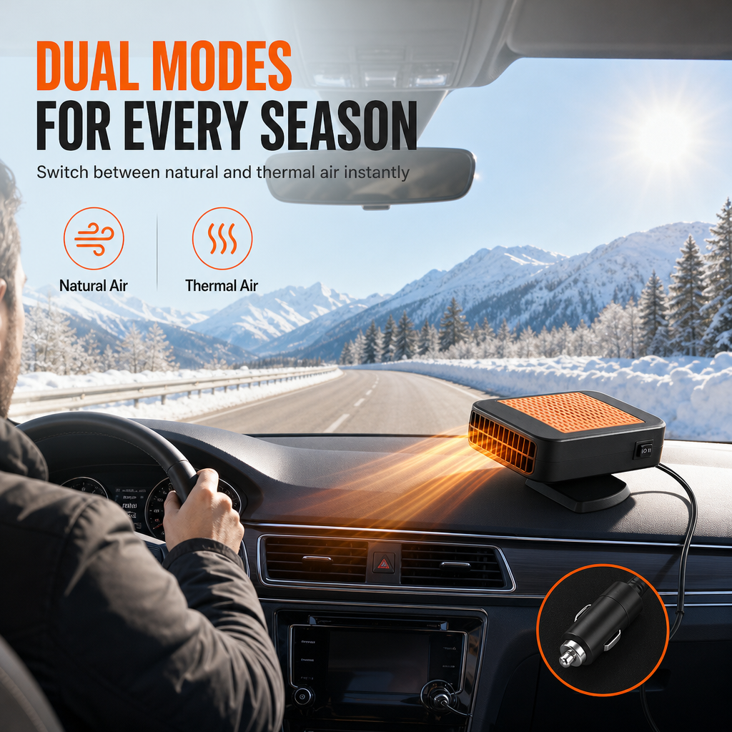 📢📢40% OFF ! !⏰Portable 12V Car and Windshield Defroster Defogger Fan