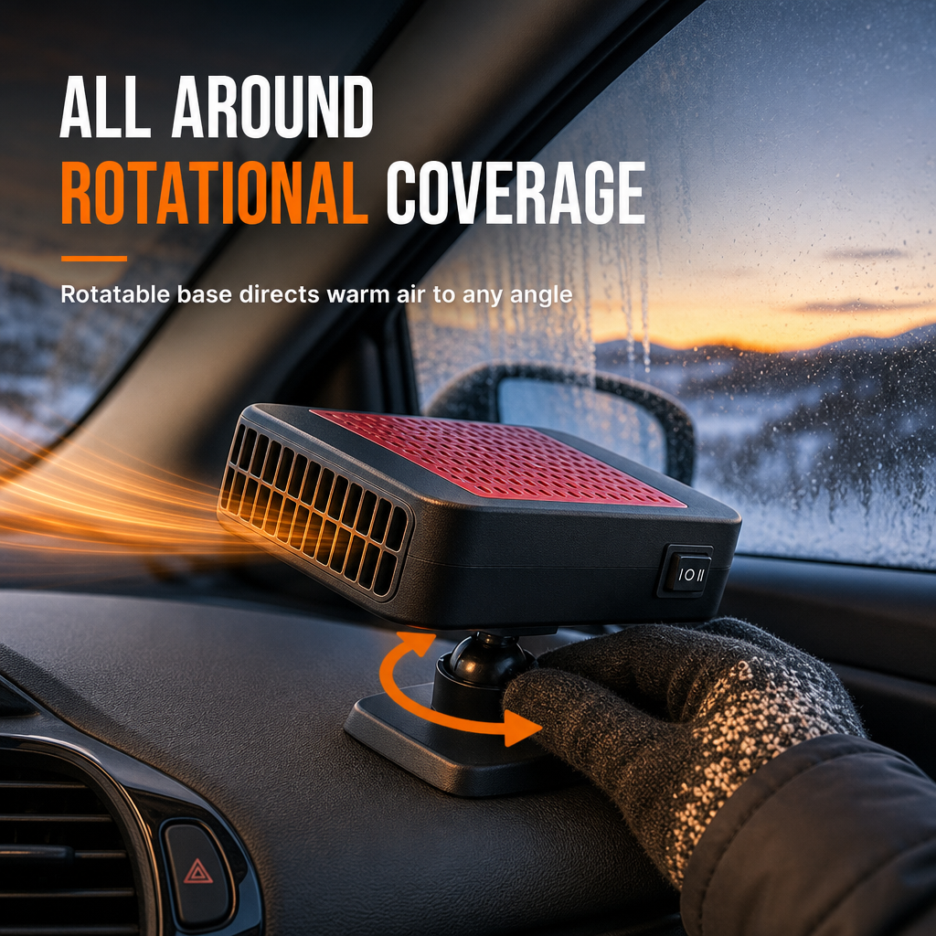 📢📢40% OFF ! !⏰Portable 12V Car and Windshield Defroster Defogger Fan