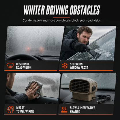 📢📢40% OFF ! !⏰Portable 12V Car and Windshield Defroster Defogger Fan