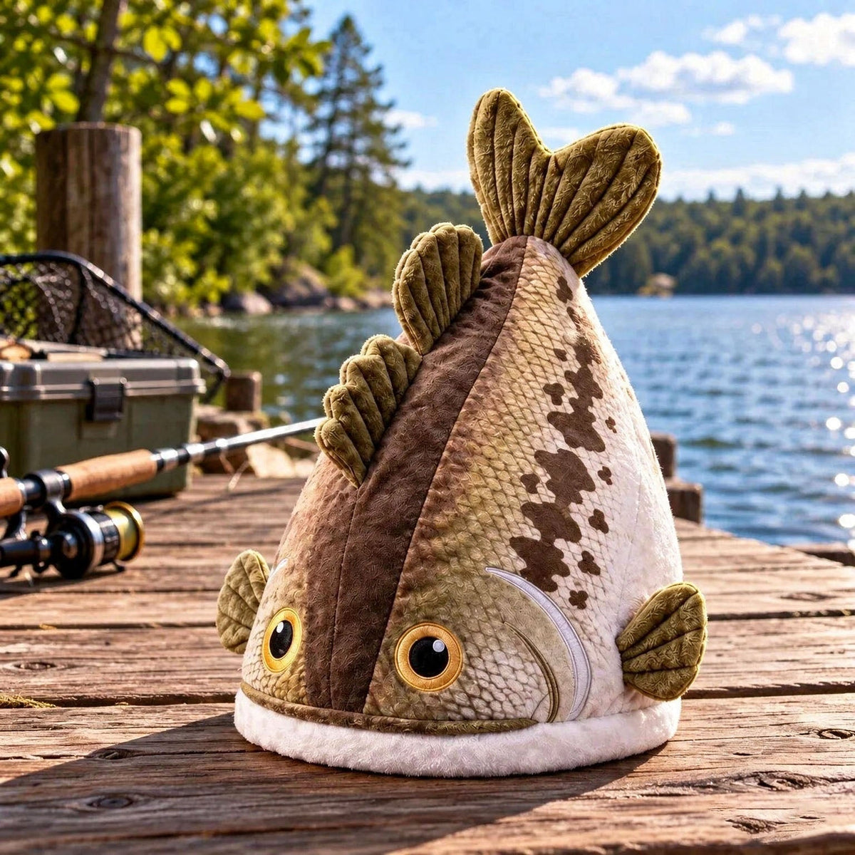 🎣Last day Promotion 🔥-🐟Reel in Laughs with This Funny Bass Plush Hat! 😂